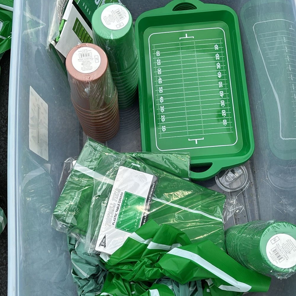 Green Football Party Tableware Set